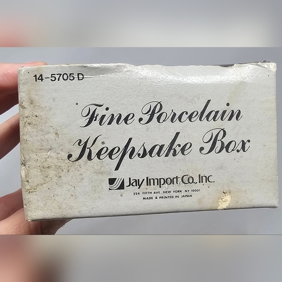 Vintage Porcelain Trinket Jewelry Box with Birds & Flowers Gold 3.5” Japan - Picture 13 of 15